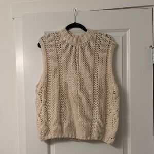 Zara Cream Knit Sweater Vest